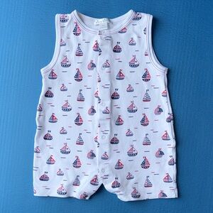 Kissy Kissy Nautical Sailboat Print Romper size 3 to 6 mos
